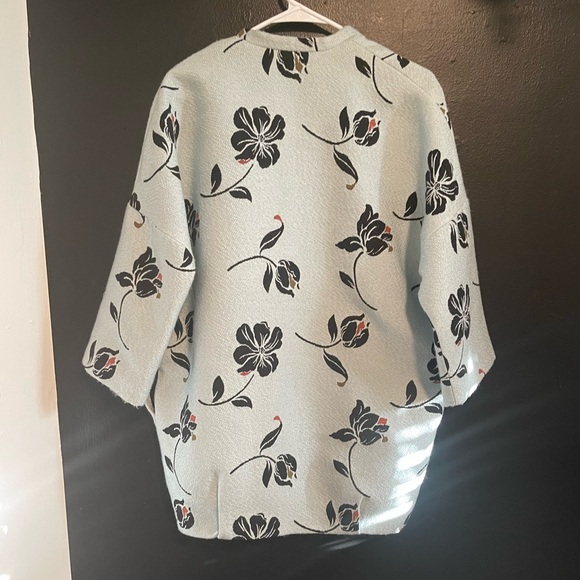 ZARA MANTEL JACKE BLUMEN KIMONO FLORAL PRINT JACQUARD COAT - Picture 10 of 15